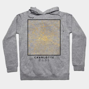 CHARLOTTE NORTH CAROLINA CITY STREET MAP ART Hoodie